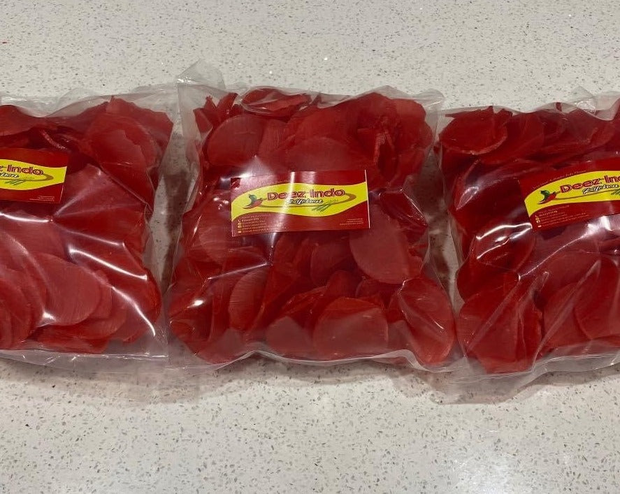 Raw Kerupuk Merah Padang (Padang Red Garlic Cracker) - In Stock