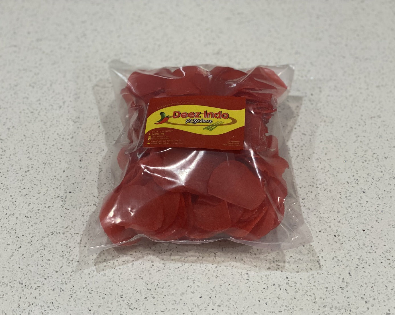 Raw Kerupuk Merah Padang (Padang Red Garlic Cracker) - In Stock